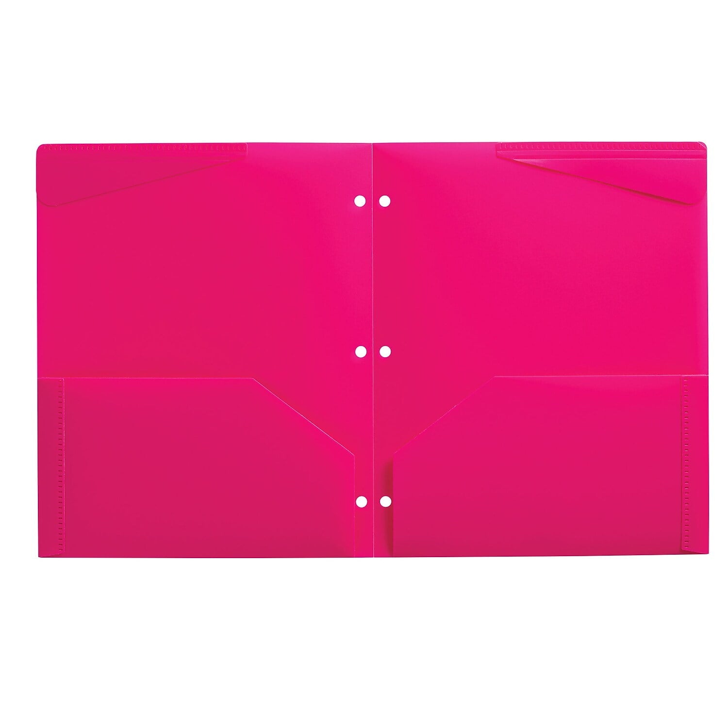 Staples 3-Hole Punched 2-Pocket Portfolios Pink 52810