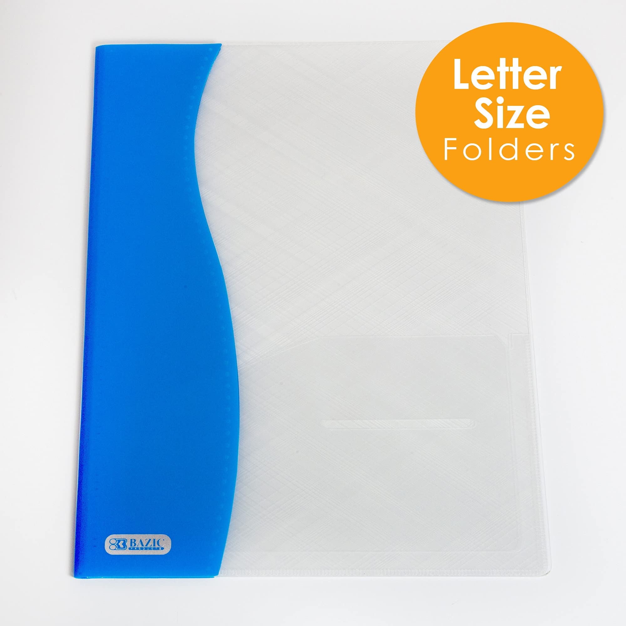 BAZIC 2 Pockets Poly Folder, Two Color Portfolio, Document Folders, 6-Pack
