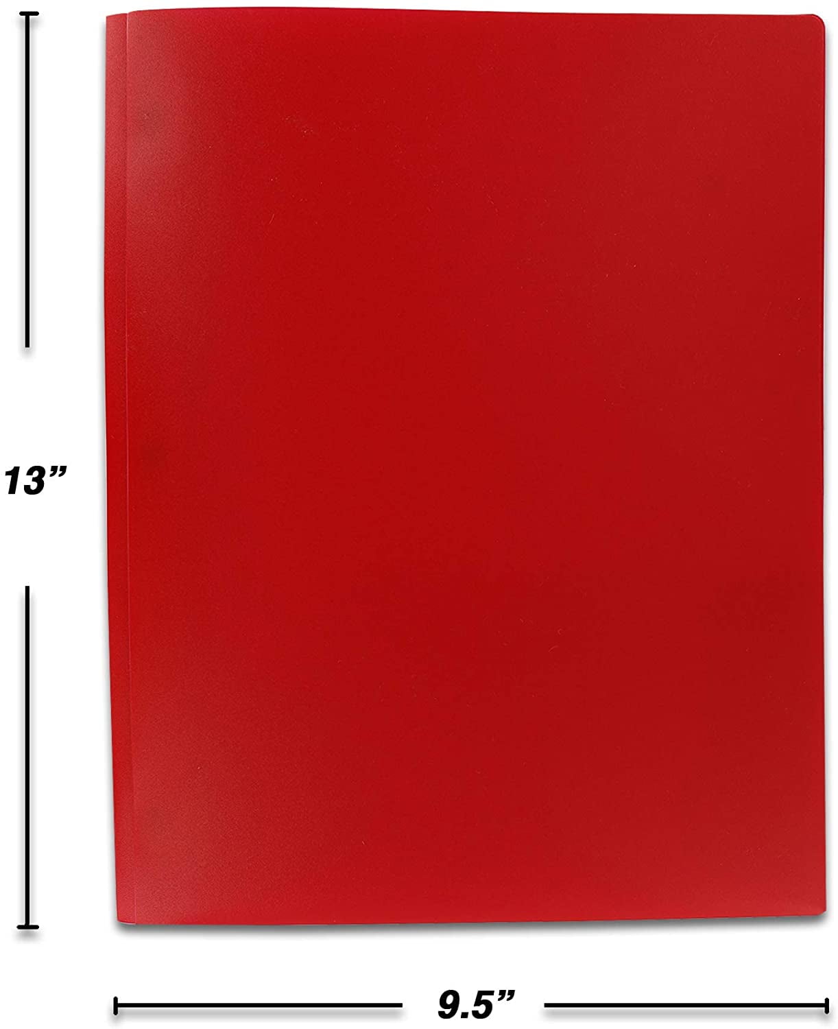 Emraw 2 Pocket Poly Portfolio Two Pockets Folder with 3 Prongs and Business Card Holder Organizer Designed for Home, Office, School, Classroom and More - Actual Colors May Vary (Pack of 3)