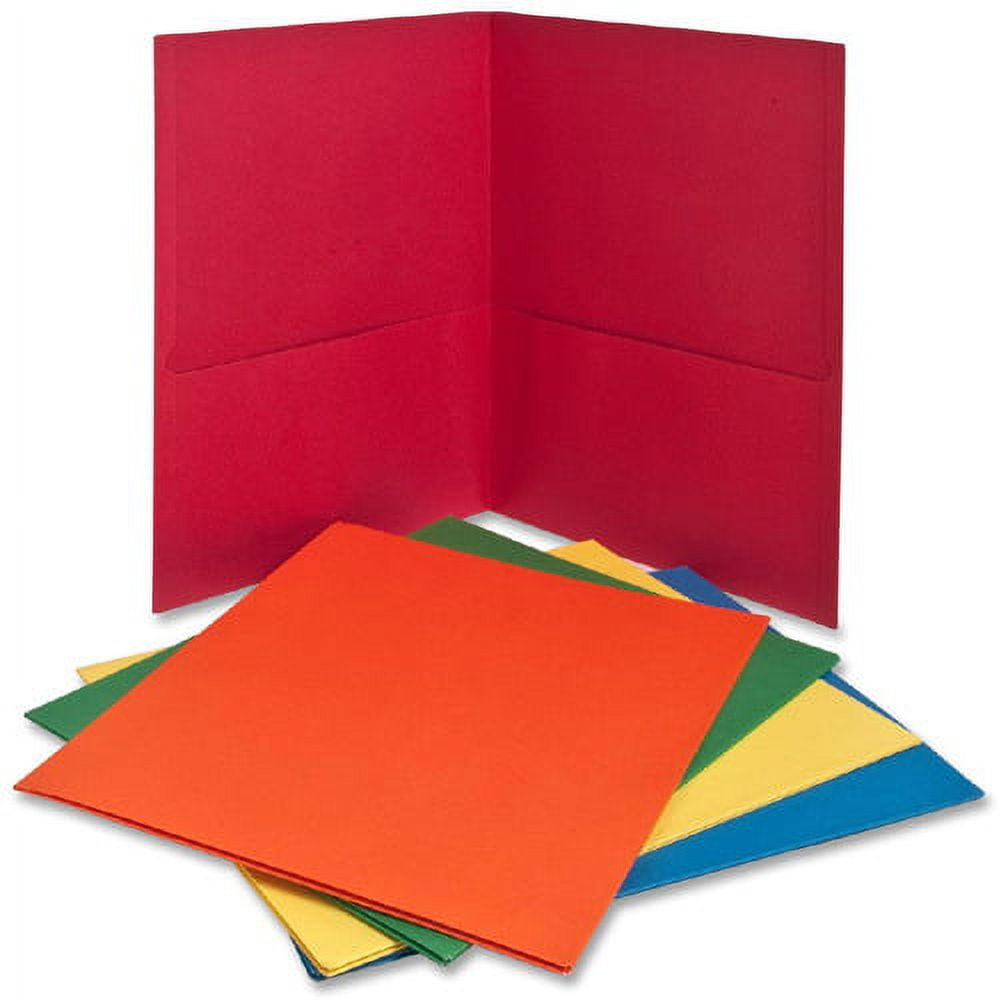 Oxford Twin Pocket Letter-size Folders Letter - 8 1/2" x 11" Sheet Size - 100 Sheet Capacity - 2 Inside Front & Back Pocket(s) - Leatherette Paper - Purple - Recycled - 25 / Box