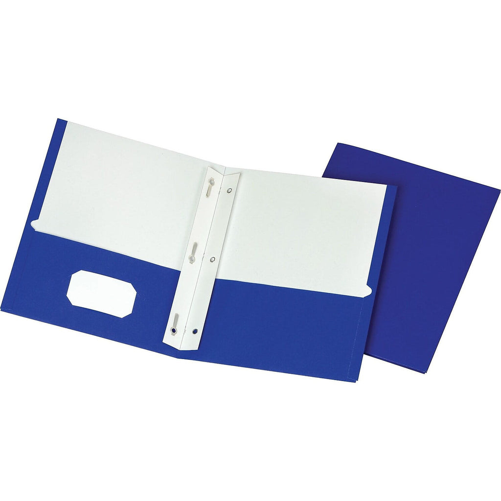 Staples School Grade 2 Pocket Folder with Fasteners Blue 25/Box 27542-CC