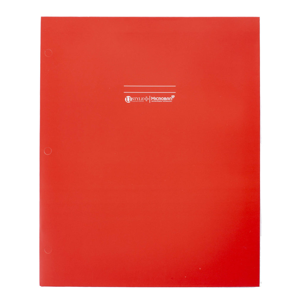 U Style Microban Two-Pocket Paper Folder, 11x9.5, Assorted, 4 per Pack, 4917