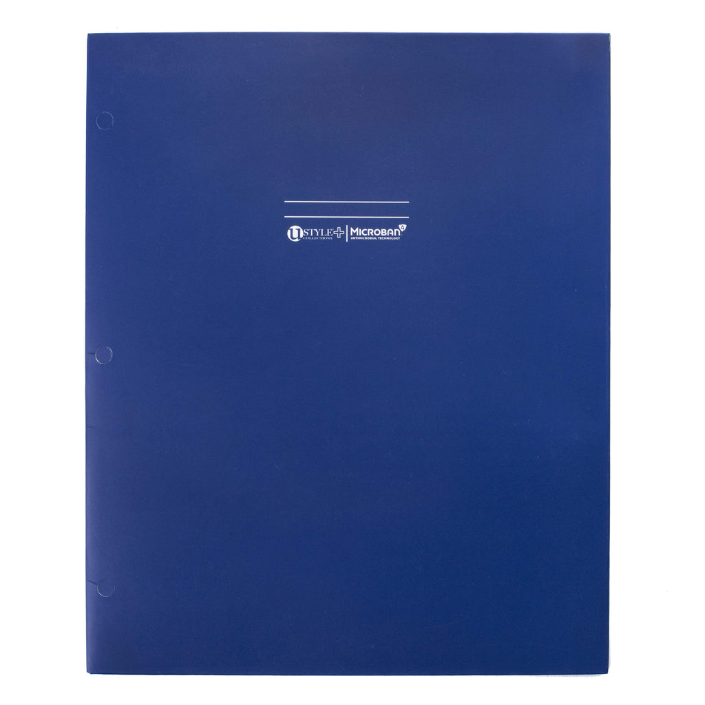 U Style Microban Two-Pocket Paper Folder, 11x9.5, Assorted, 4 per Pack, 4917