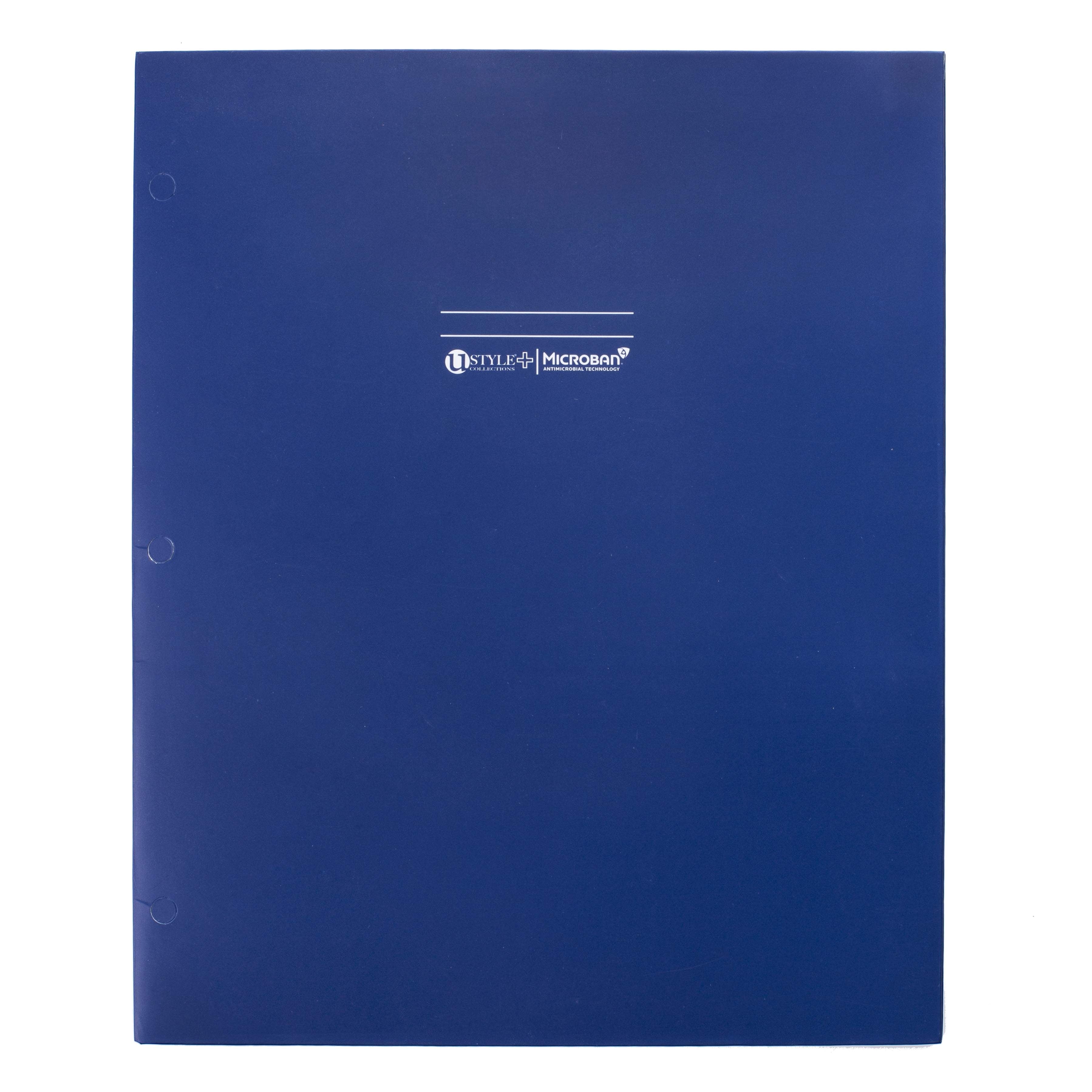 U Style Microban Two-Pocket Paper Folder, 11x9.5, Assorted, 4 per Pack, 4917