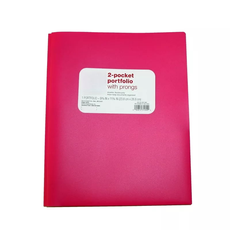 2 Pocket Plastic Folder with Prongs - ub&ub 11.38 Inches (L), 9.37 Inches (W)
