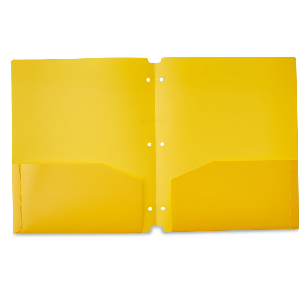 Pen+Gear 2-Pocket Poly Folders, 9.4" x 11.4", Yellow, 50 Pack