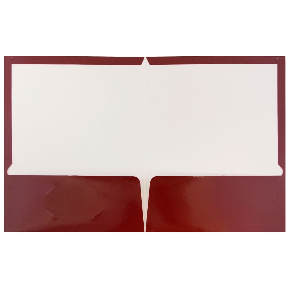 JAM Paper Two Pocket Glossy Presentation Folder, Maroon Red, Sold Individually