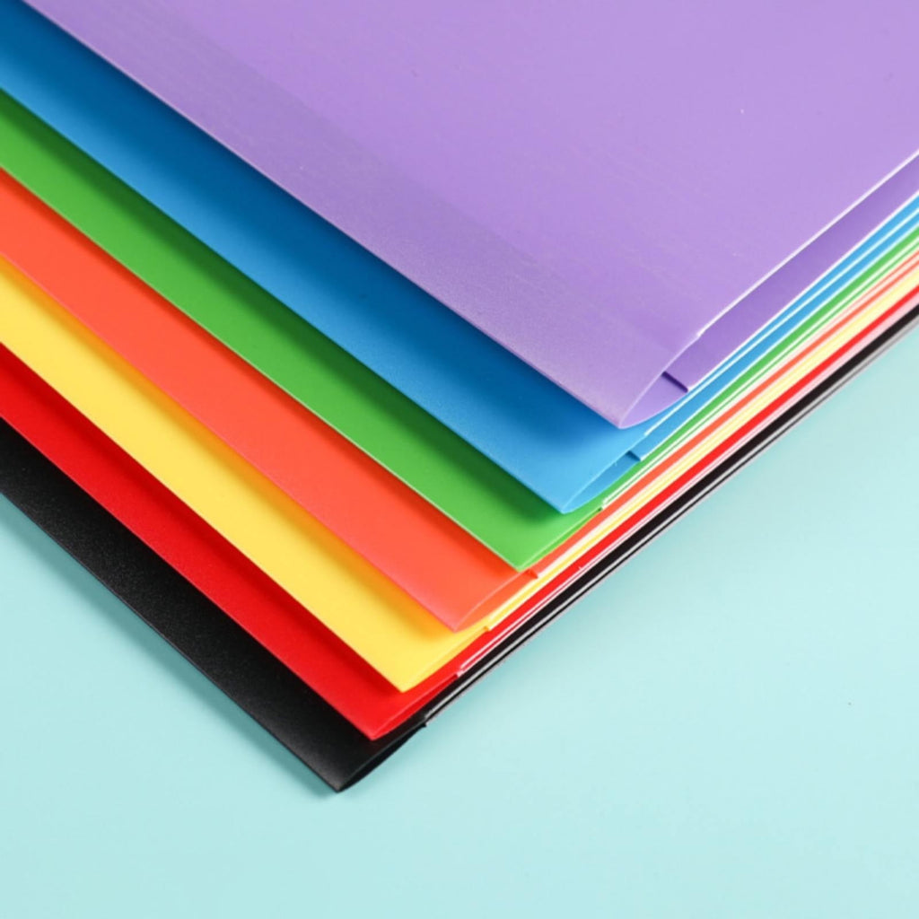 DGSGJDQ 2 Pocket Folders, Sturdy Plastic Portfolio, Standard Letter Size, Black