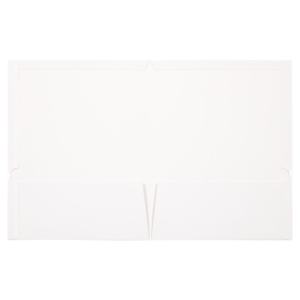 JAM Paper Laminated Two Pocket Glossy Folders, White, 3/Pack