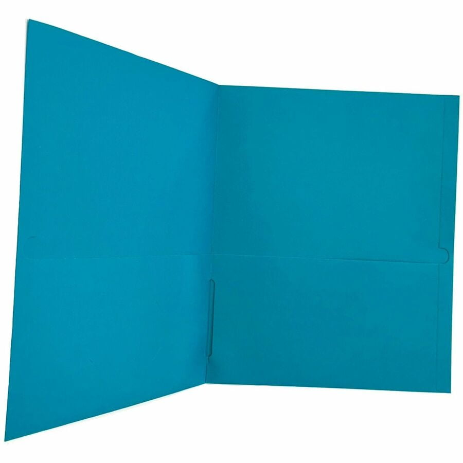 Business Source, BSN78555, 8-1/2x11 Double Pocket Portfolio, 25 / Box, Teal