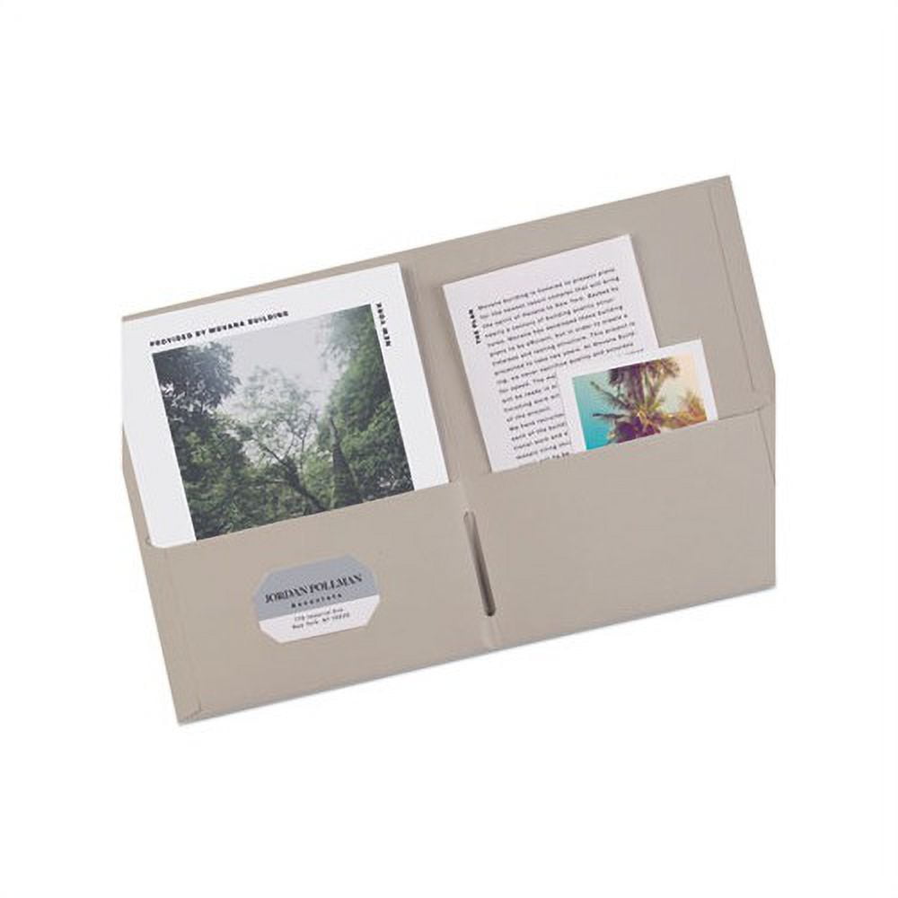 Two-Pocket Folder 40-Sheet Capacity, Gray, 25/Box