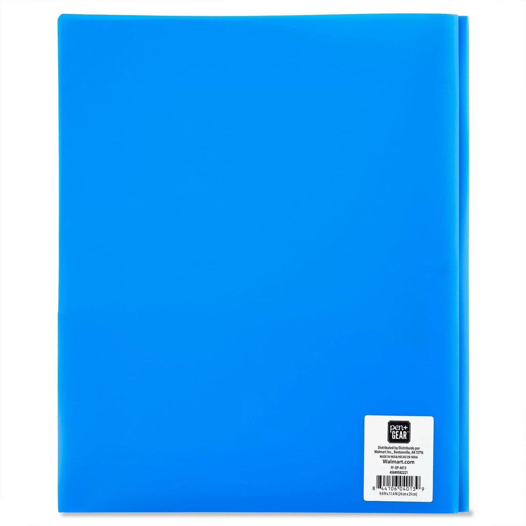 Yuseik Clearanceplastic Folder Blue, Pen+Gear 3 Prong 2 Pocket Poly Folder, (Plastic Folder*1)