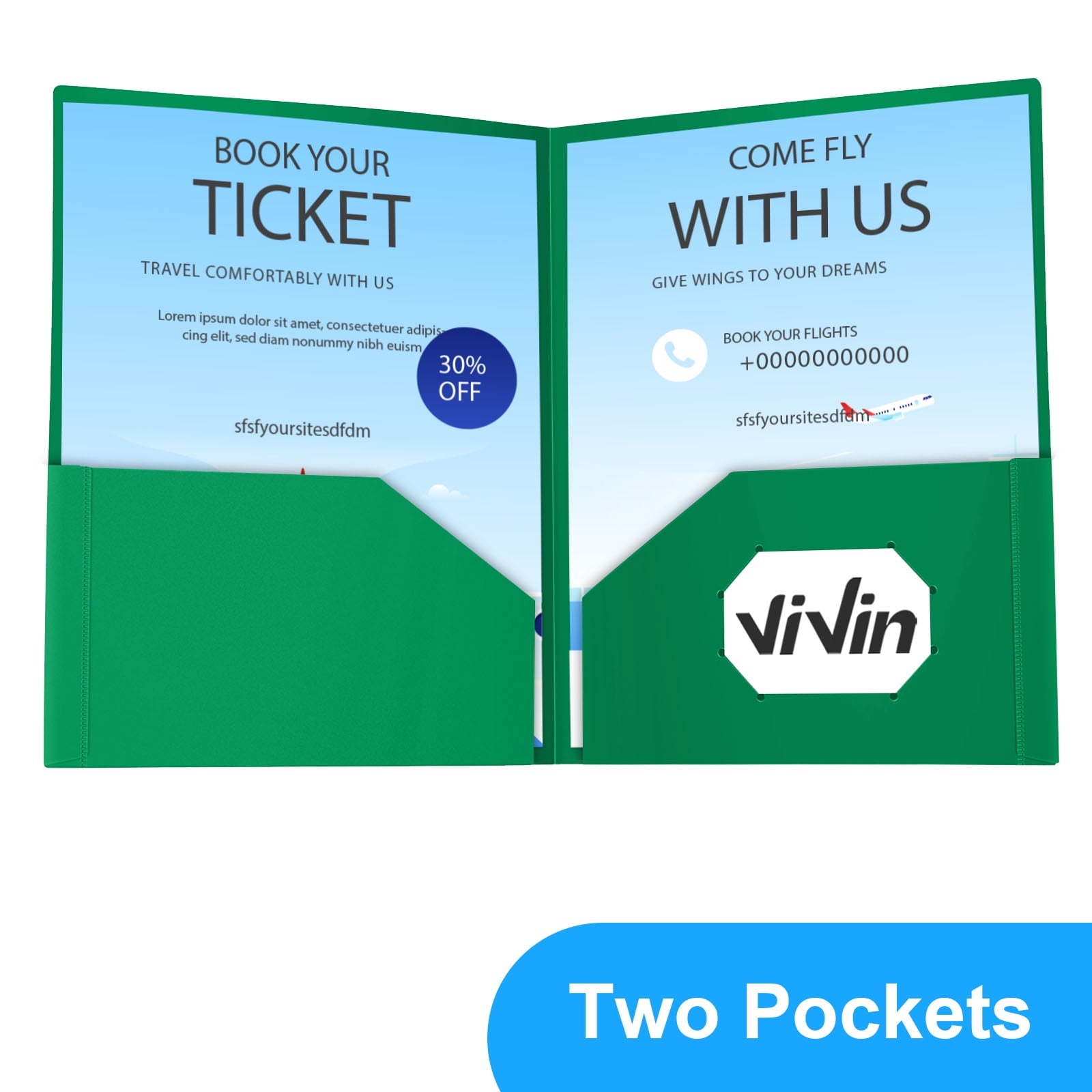 ViVin Plastic Folders with Pockets 60PCS, File Folders School Supplies, Assorted Colors