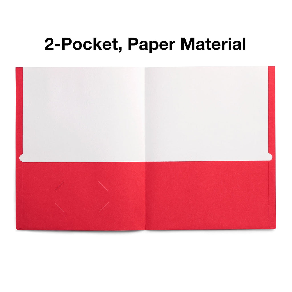 Staples School Grade 2 Pocket Folder Red 25/Box 27532-CC