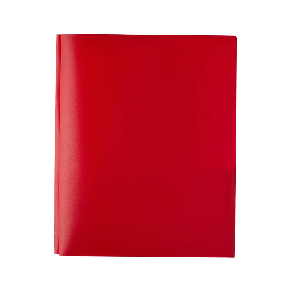 PPKVUFD 2-Pocket 3-Prong Plastic Folder, 1 Pack, Red, 3-Hole Binders with Brads and Pockets, File Folder with Fasteners, Folder with Pockets, Two Pocket Folder(01-Red)