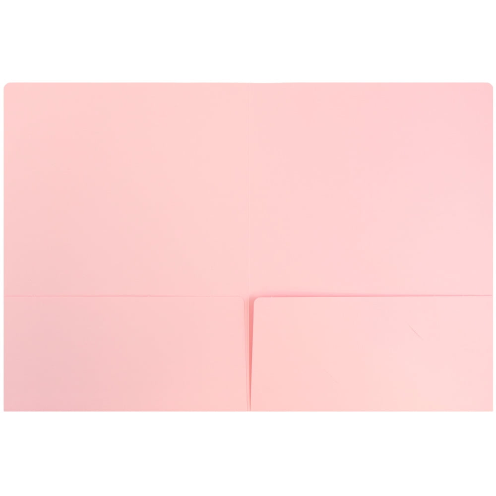 JAM Paper Matte Two Pocket Folders, Baby Pink, 6 per Pack