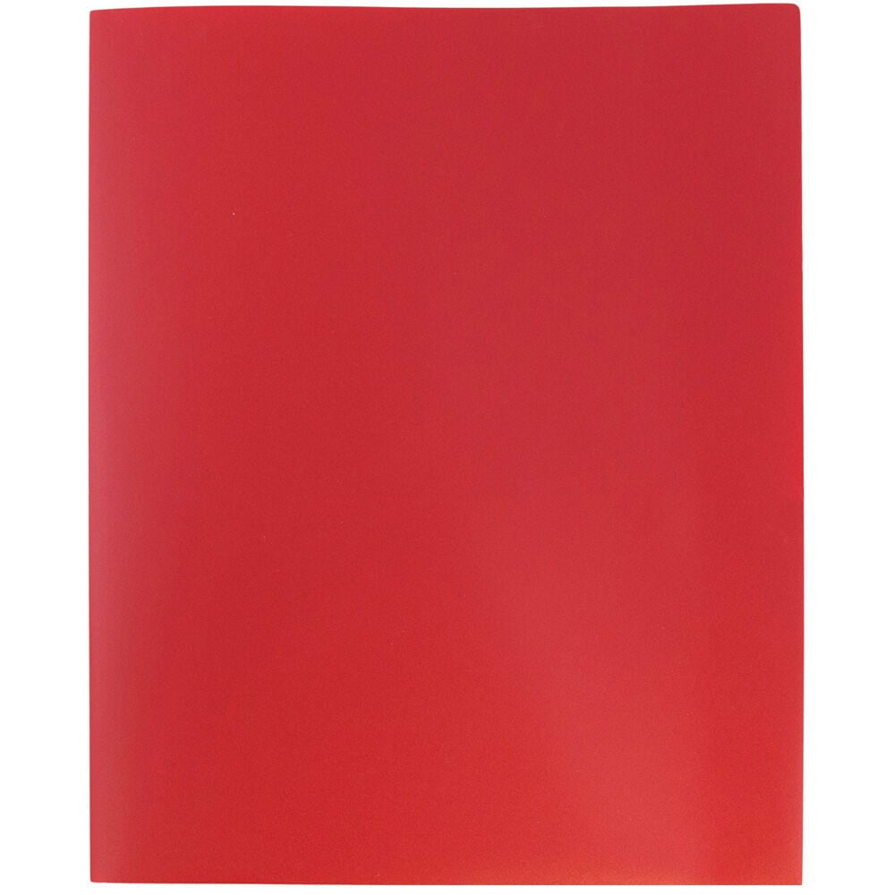 JAM Paper Plastic 2 Pocket POP Folders, School Folders, Red, Bulk 144/Box