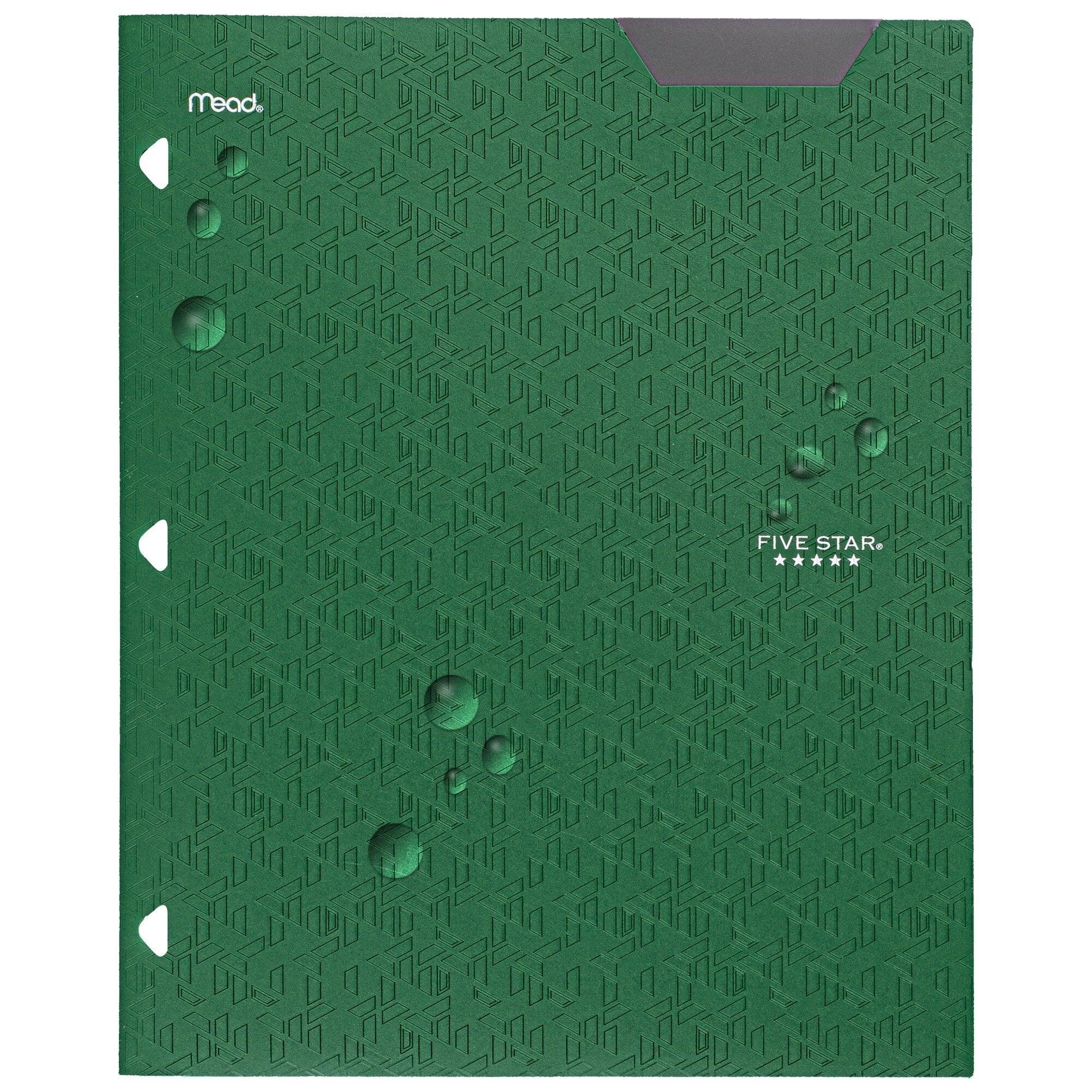 Five Star 2-Pocket Stay-Put Plastic Folder Forest Green - Pocket & Prong Folders