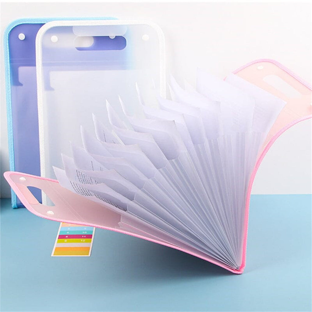 Ikeay Folder Clearance,Folder Data Storage Blueplastic File Folder Extended Folder with Snap Button Closure Legal Size Large Accordion File Pouch