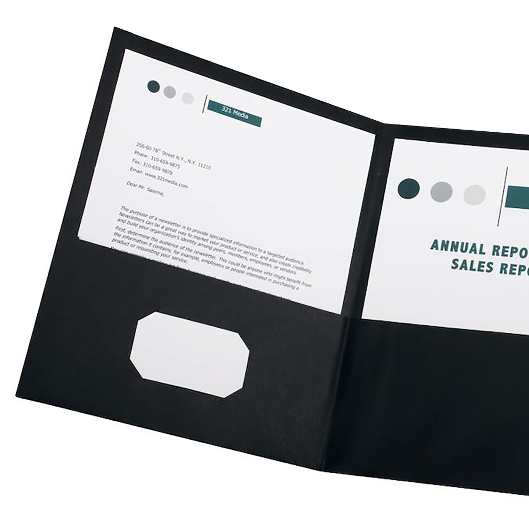 Oxford Paper Tri Fold Pocket Folder, Black, Pack of 20