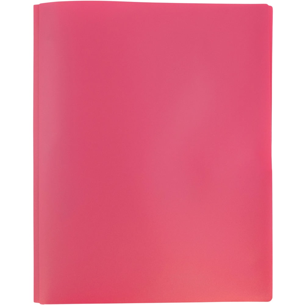 JAM Paper Plastic Pocket POP Folders with Metal Fastener Clasps, Fuchsia Hot Pink, 6 per Pack