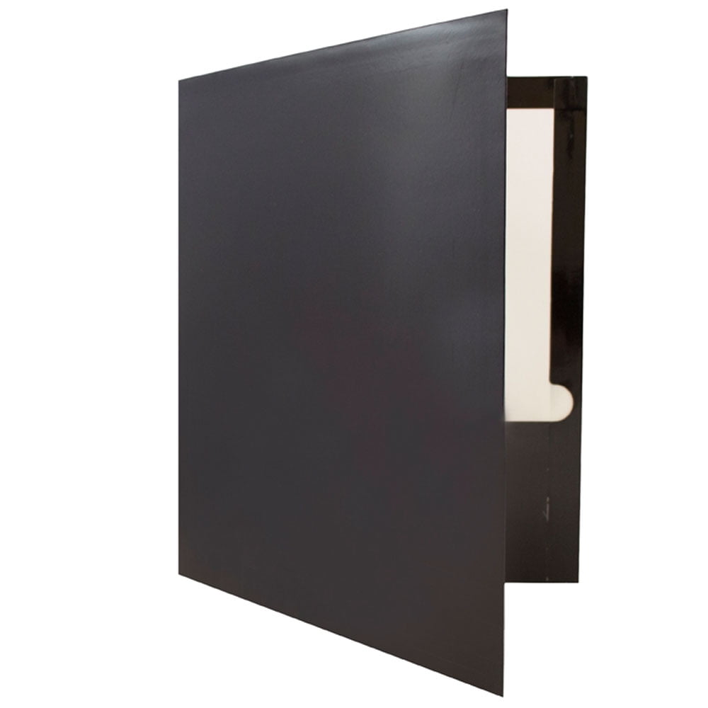 JAM Paper Glossy Two Pocket Folders, Black, 6 per Pack