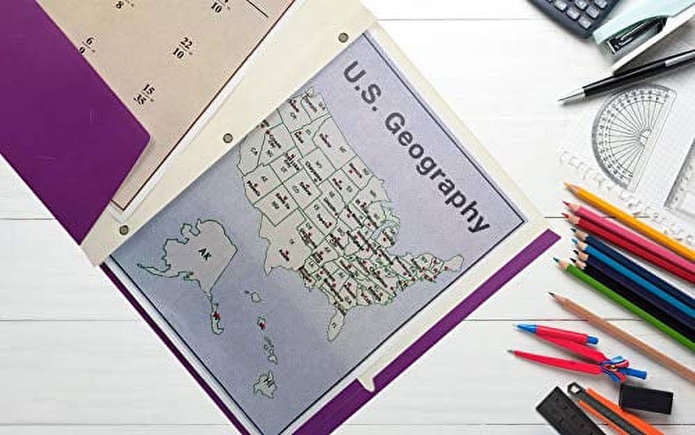 Letter Size Paper Portfolios by Better Office Products, Case of 100, Assorted Primary Colors, with Fasteners (Assorted, 2 Pocket Paper Folders with Fasteners)