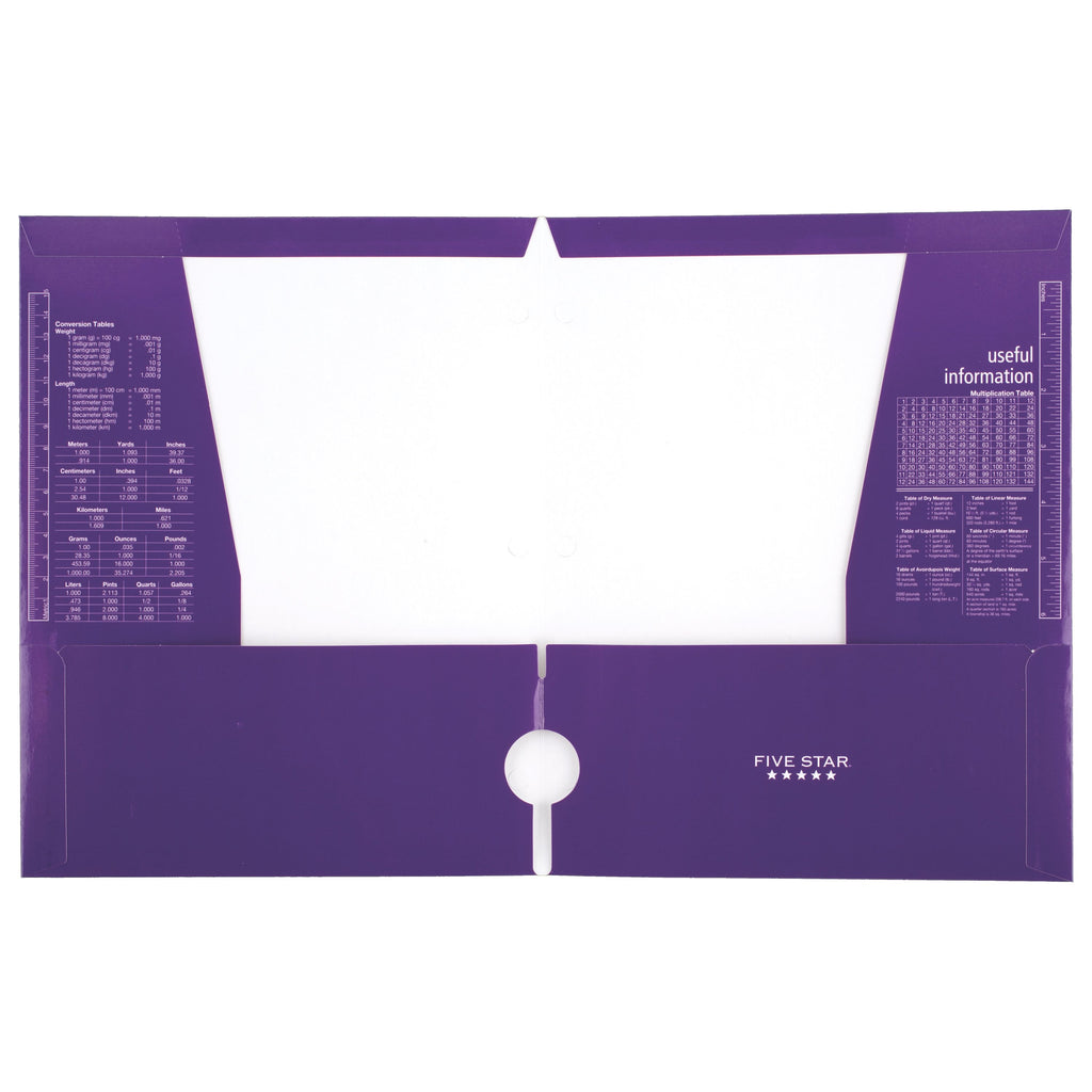 Five Star 4-Pocket Paper Folder, Royal Purple (33537)