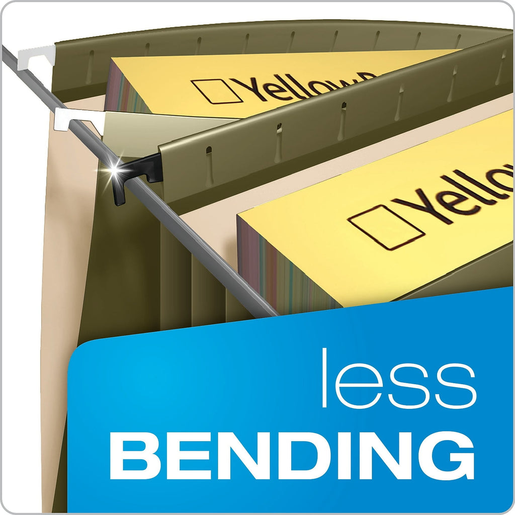 Pendaflex 09217 1/5-Cut Tabs SureHook Letter Size Hanging Pocket File - Standard Green (4/Pack)