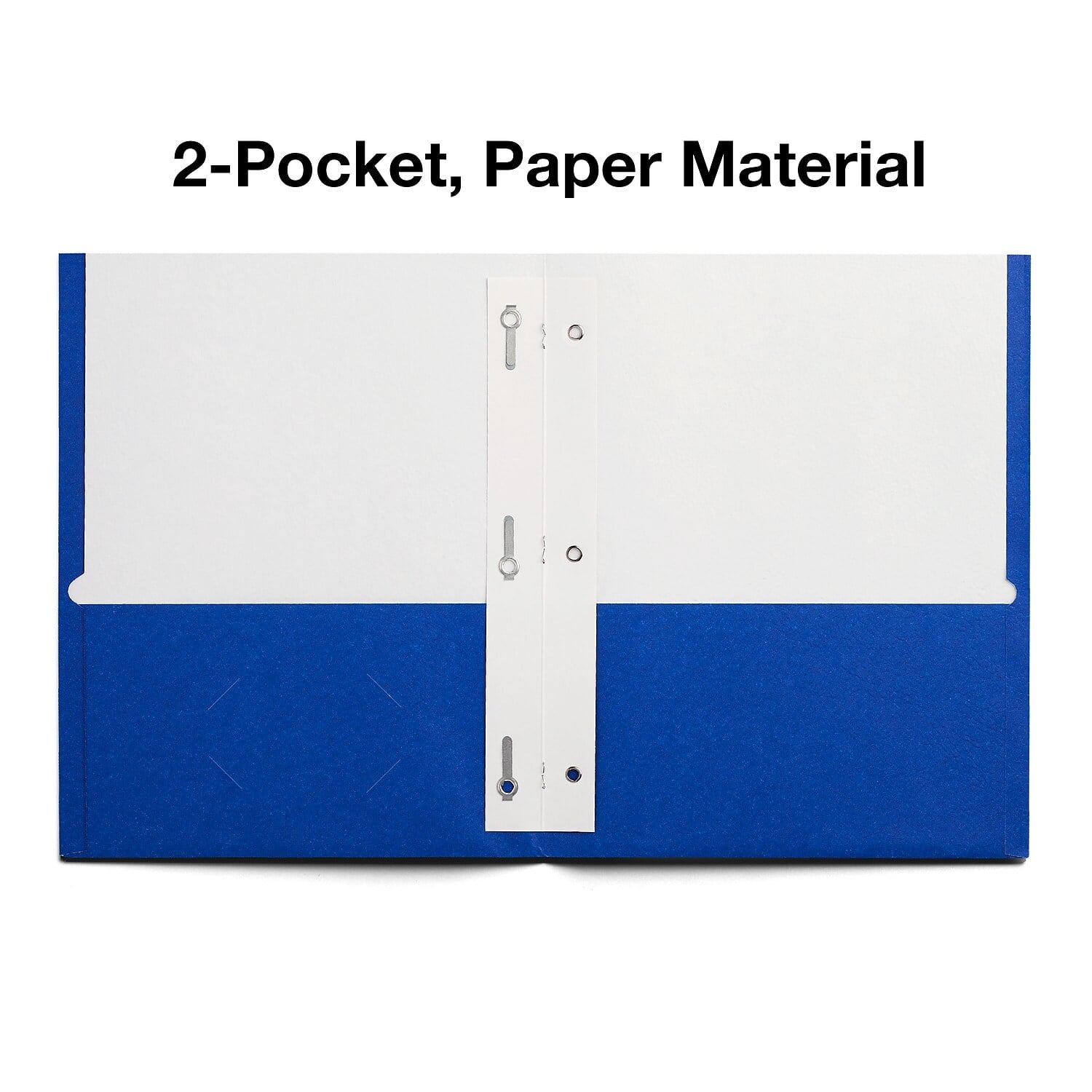Staples School Grade 2 Pocket Folder with Fasteners Blue 25/Box 27542-CC