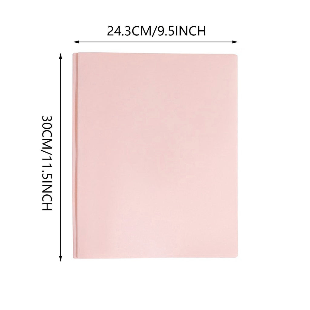 SHUANGYI 3-Prong 2-Pocket Poly Folder, 3 Mental Tadpole Clip，A groove for Insertting business card，folder with pockets and prongs,HOT SELLING ITEMS,Pink