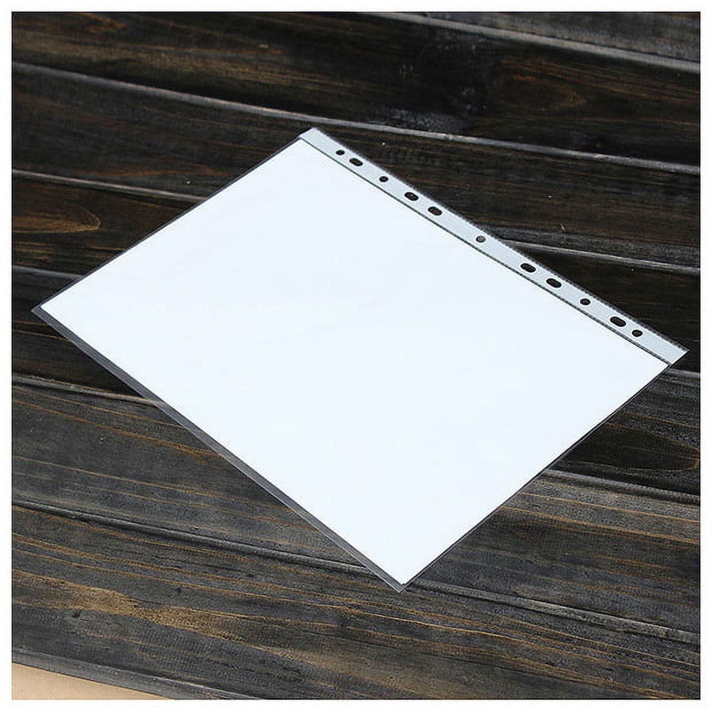 100pcs A4 PP Punched Punch Pockets Folders Filing Wallets Sleeves Bag Transparent 0.03mm