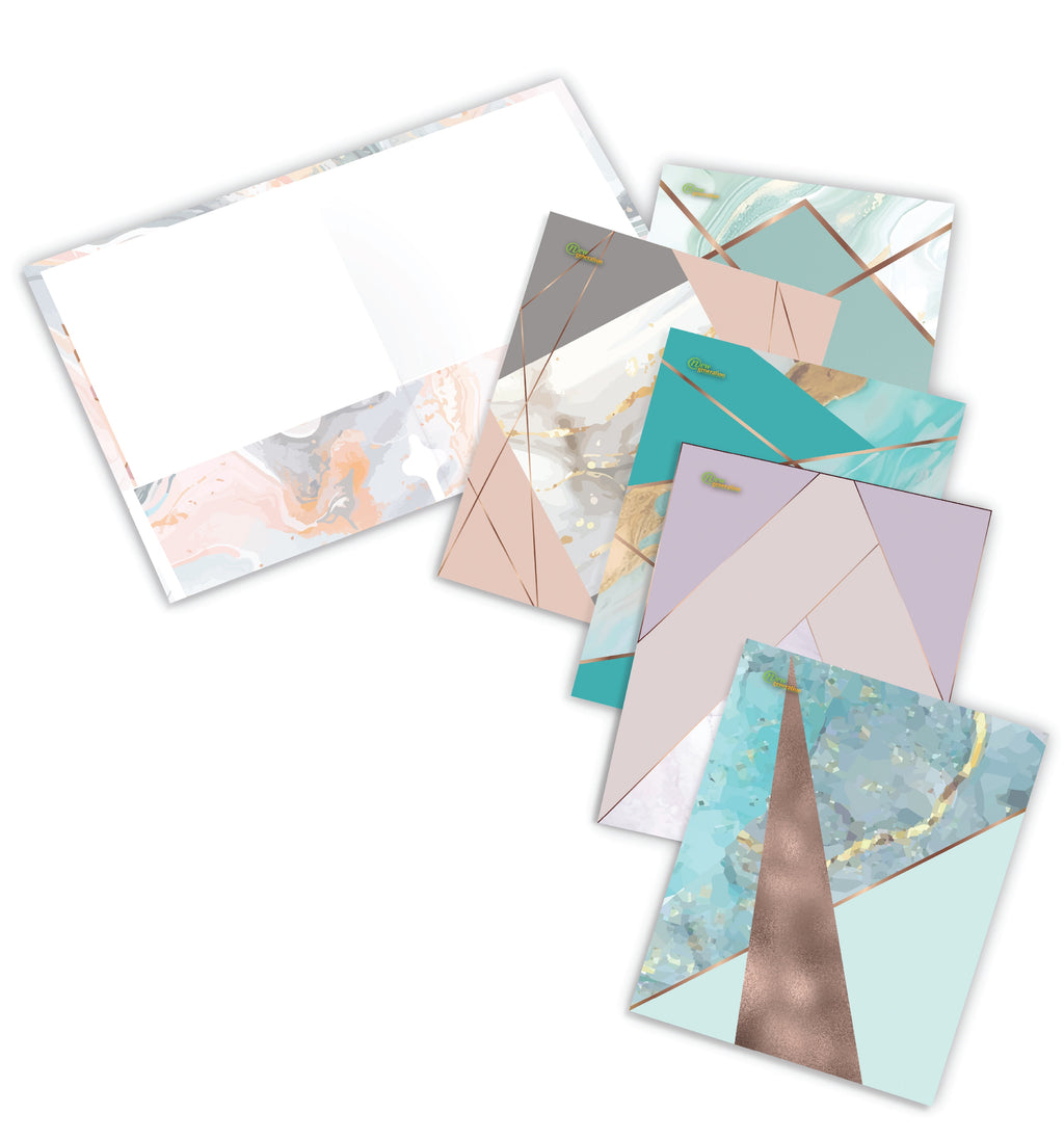 New Generation Geometric 2-Pocket Folders, Multicolor, 6 Count