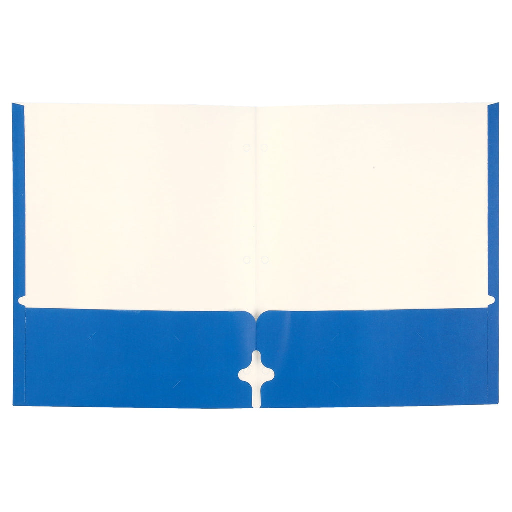 Two Pocket Portfolio Folders, 50-Pack, Blue, Letter Size Paper Folders, by Better Office Products, 50 Pieces, Blue
