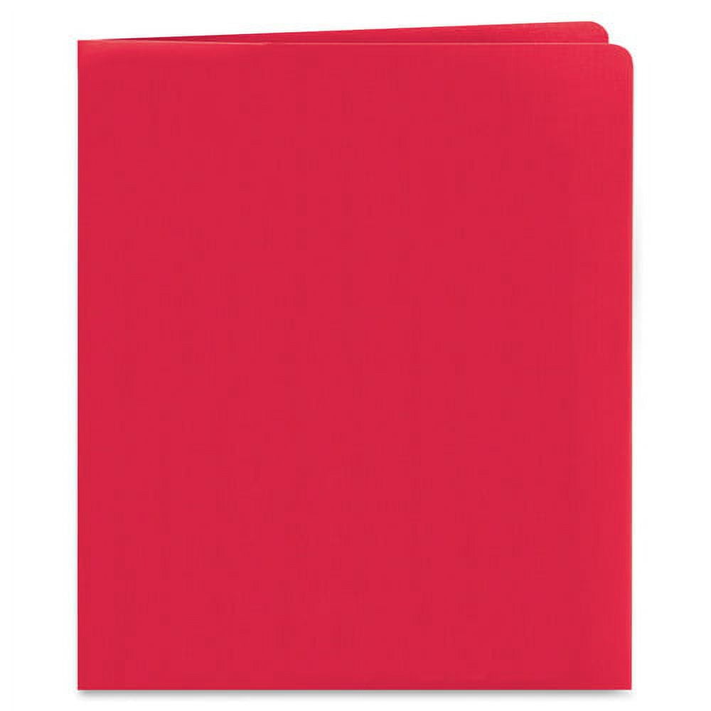 Smead 2-Pocket Folders Letter - 8 1/2" x 11" Sheet Size - 100 Sheet Capacity - Folder - 2 Pocket(s) - 11 pt. Folder Thickness - Leatherette - Red - 1.76 oz - Recycled - 25 / Box