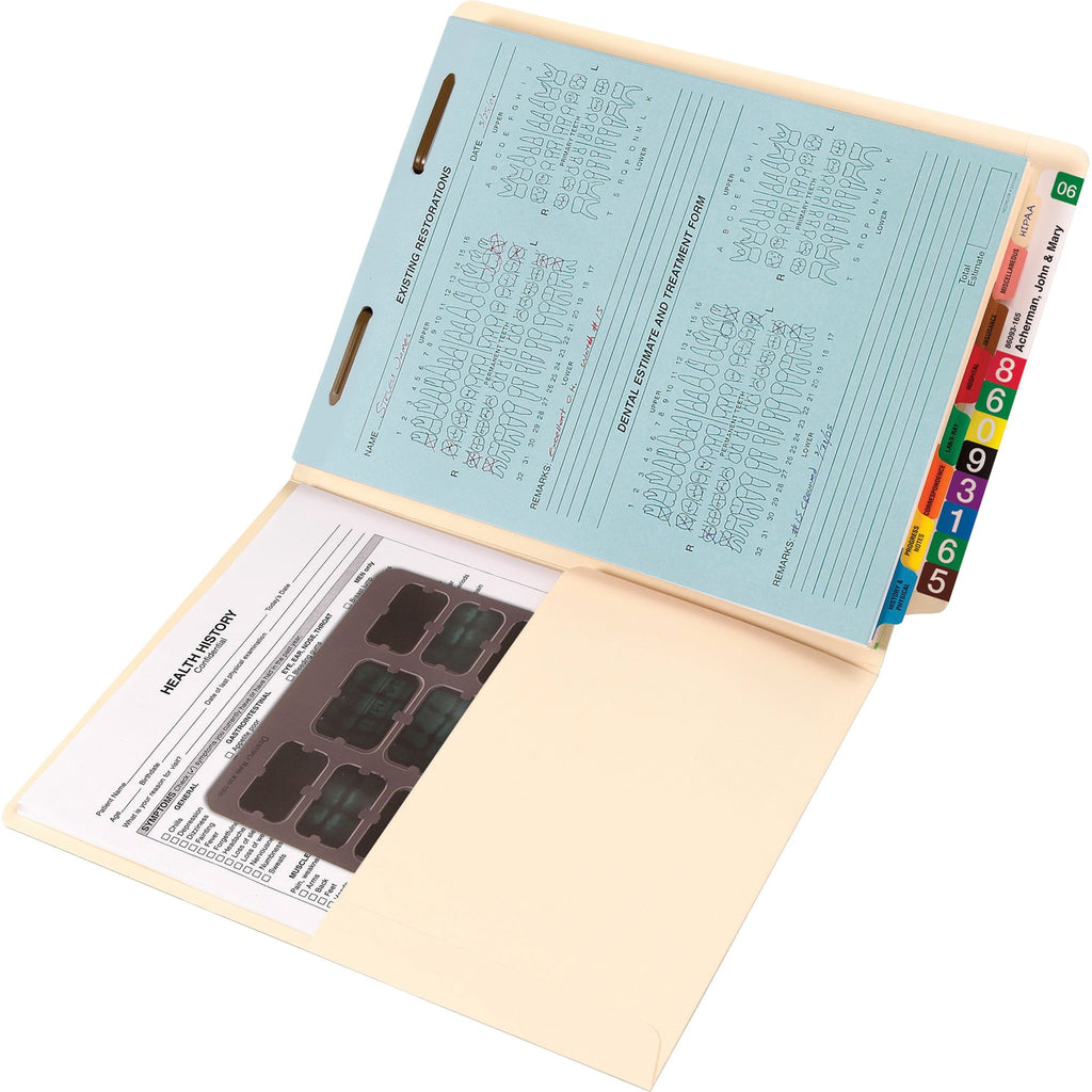 Smead Folder,Straight,Letter,W/Pckt,PK50 34100