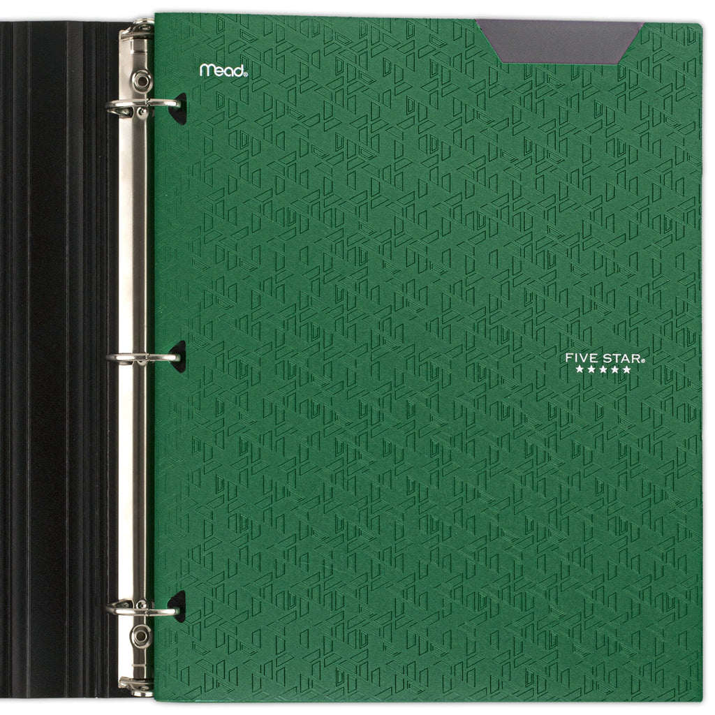 Five Star 2-Pocket Stay-Put Plastic Folder Forest Green - Pocket & Prong Folders