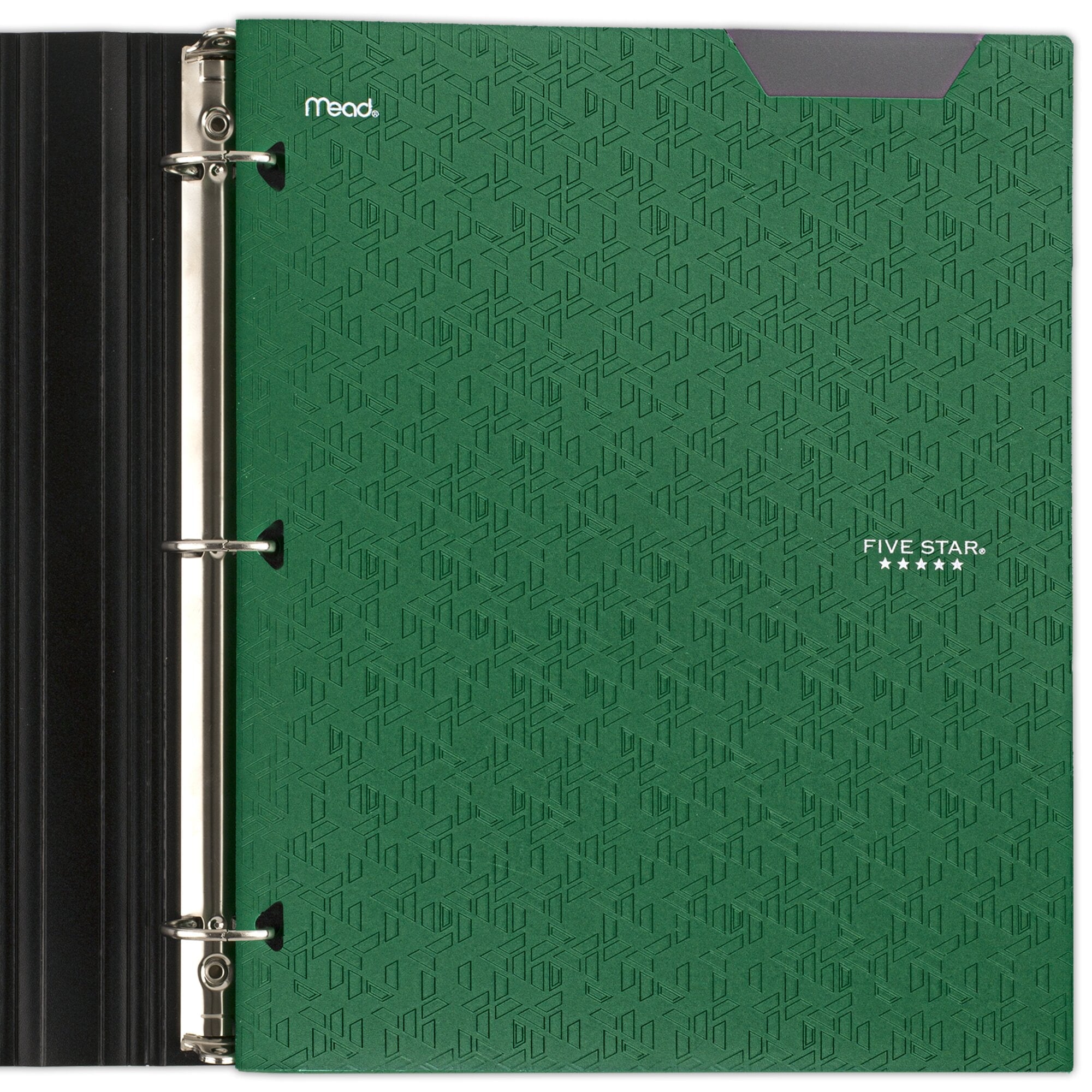 Five Star 2-Pocket Stay-Put Plastic Folder Forest Green - Pocket & Prong Folders
