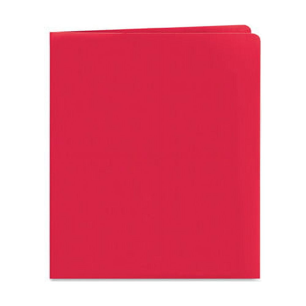Smead 2-Pocket Folders Letter - 8 1/2" x 11" Sheet Size - 100 Sheet Capacity - Folder - 2 Pocket(s) - 11 pt. Folder Thickness - Leatherette - Red - 1.76 oz - Recycled - 25 / Box