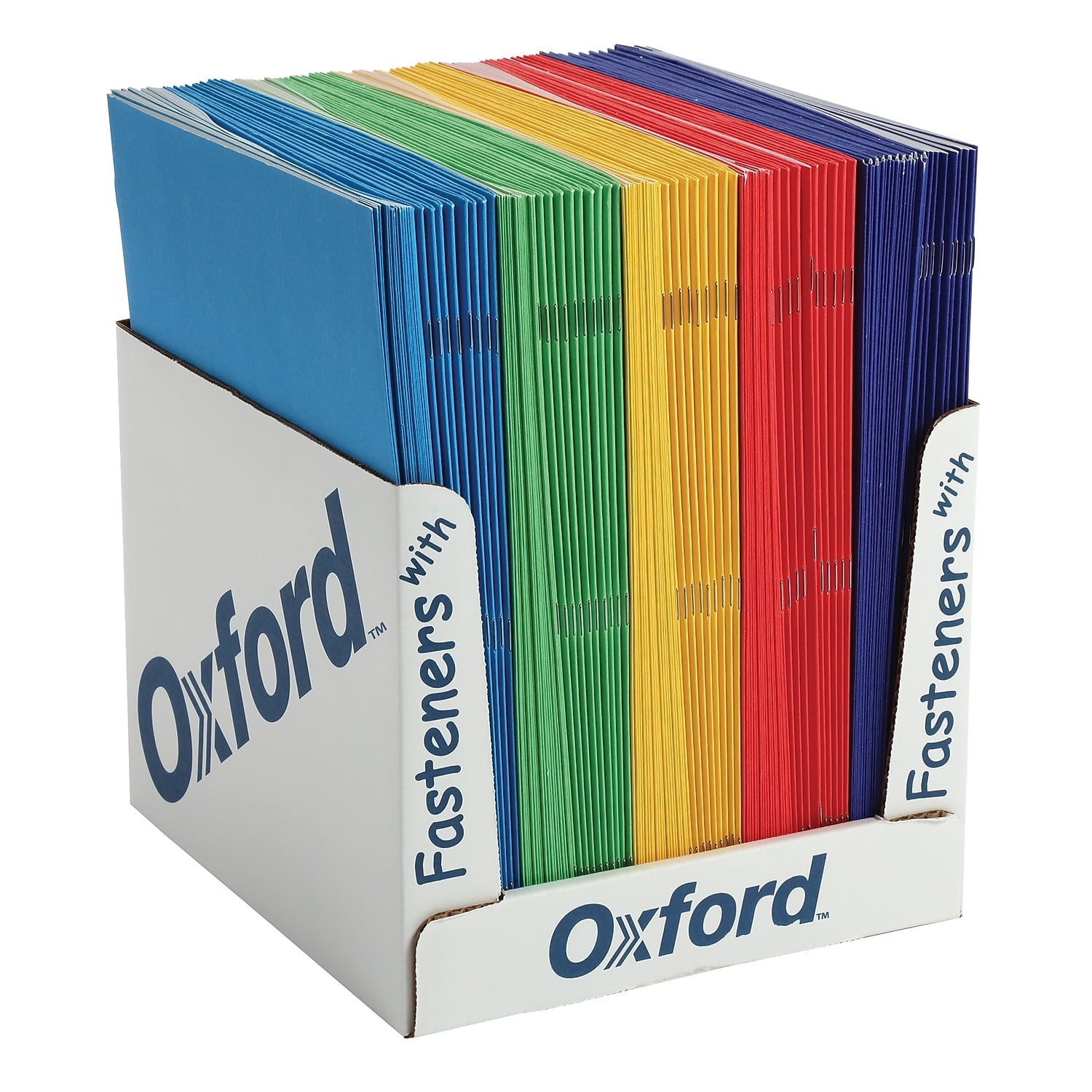 Oxford School Grade Twin Pocket Folder with Fasteners, Pack of 100