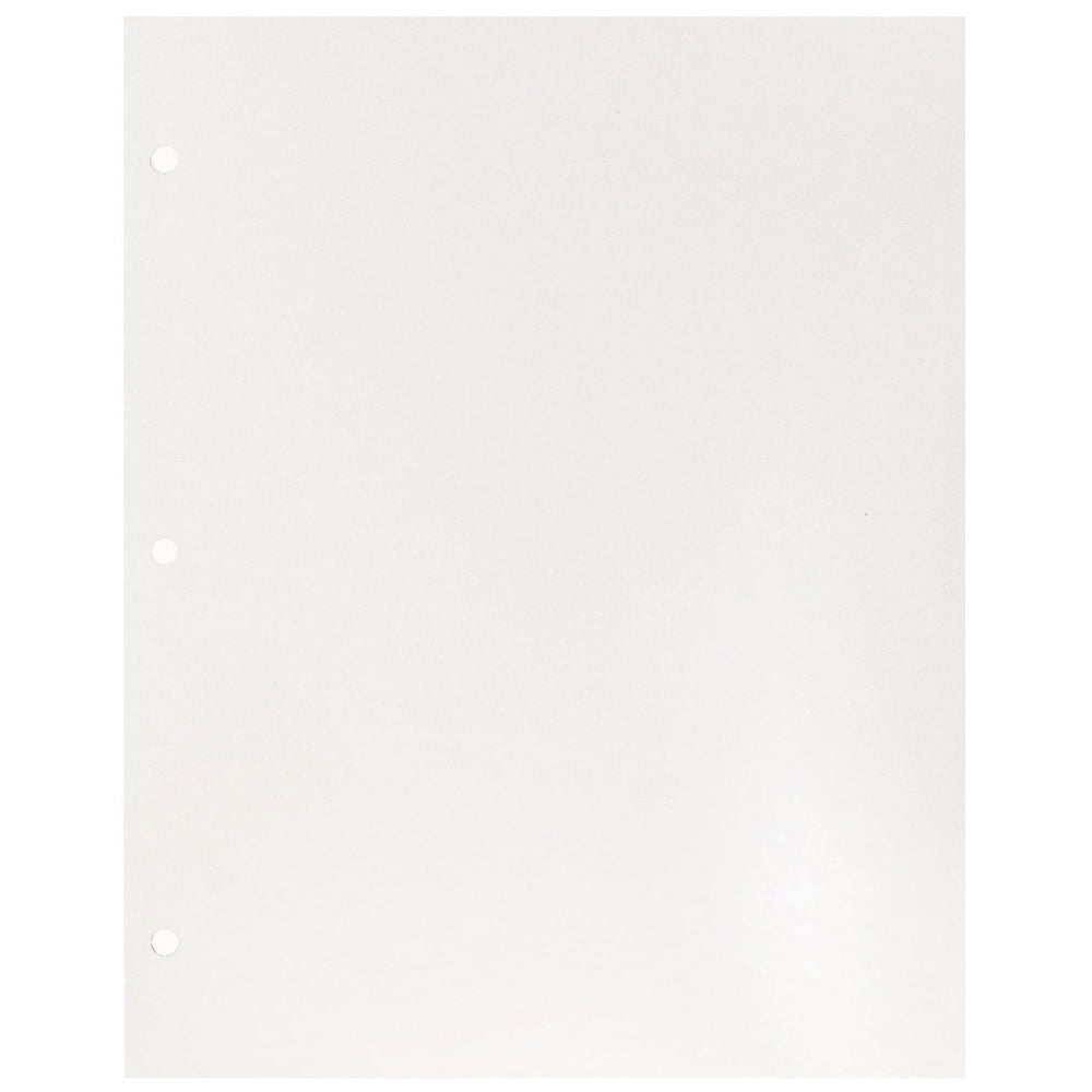 JAM Paper Glossy 3 Hole Punch Folders, White, 6/Pack