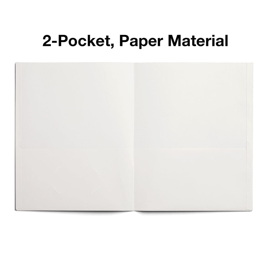 Staples School Grade 2 Pocket Folder White 25/Box (50760/27537-CC)
