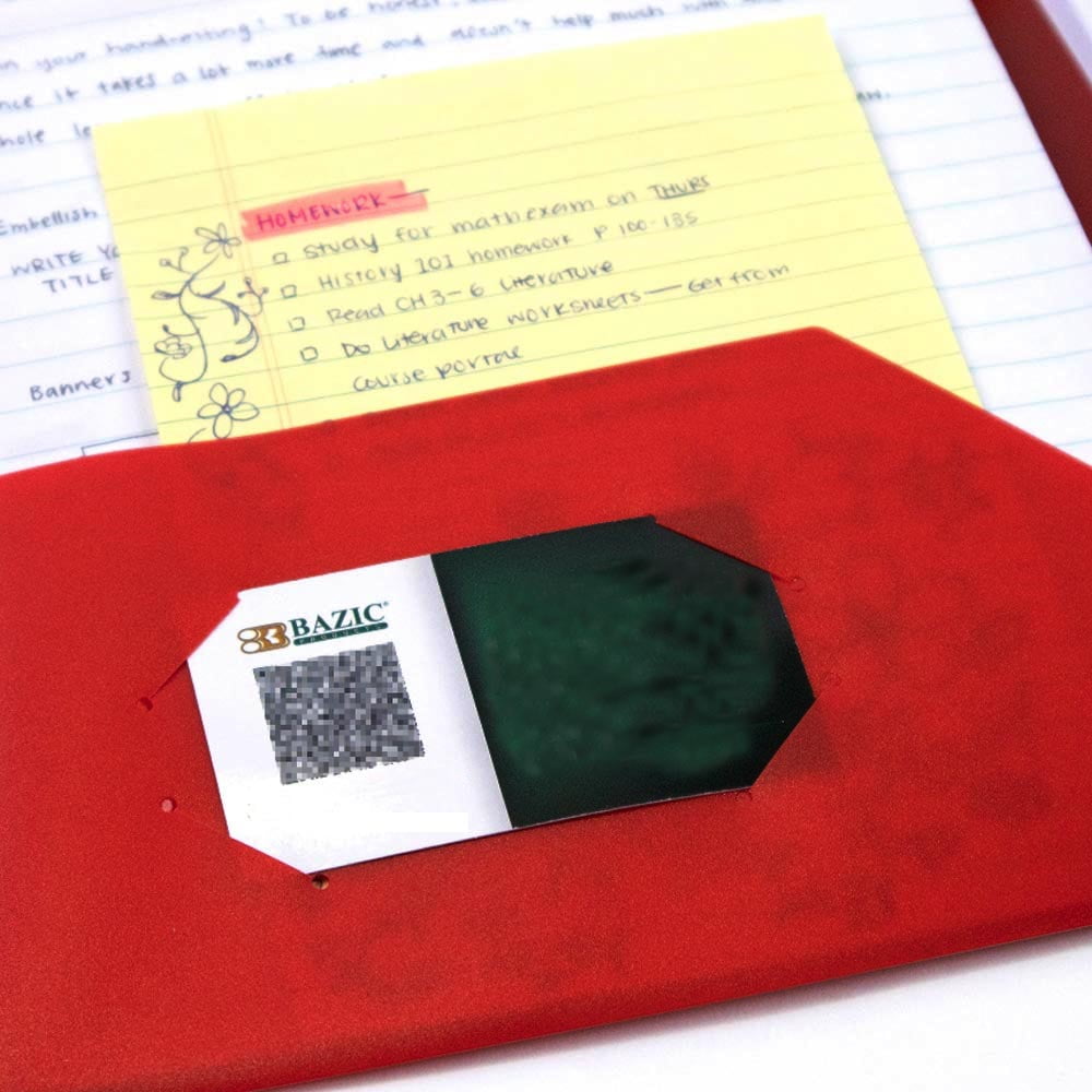 6 Multicolor Plastic Two Pocket Folders Portfolio 3 Hole Punch Prong Letter Size