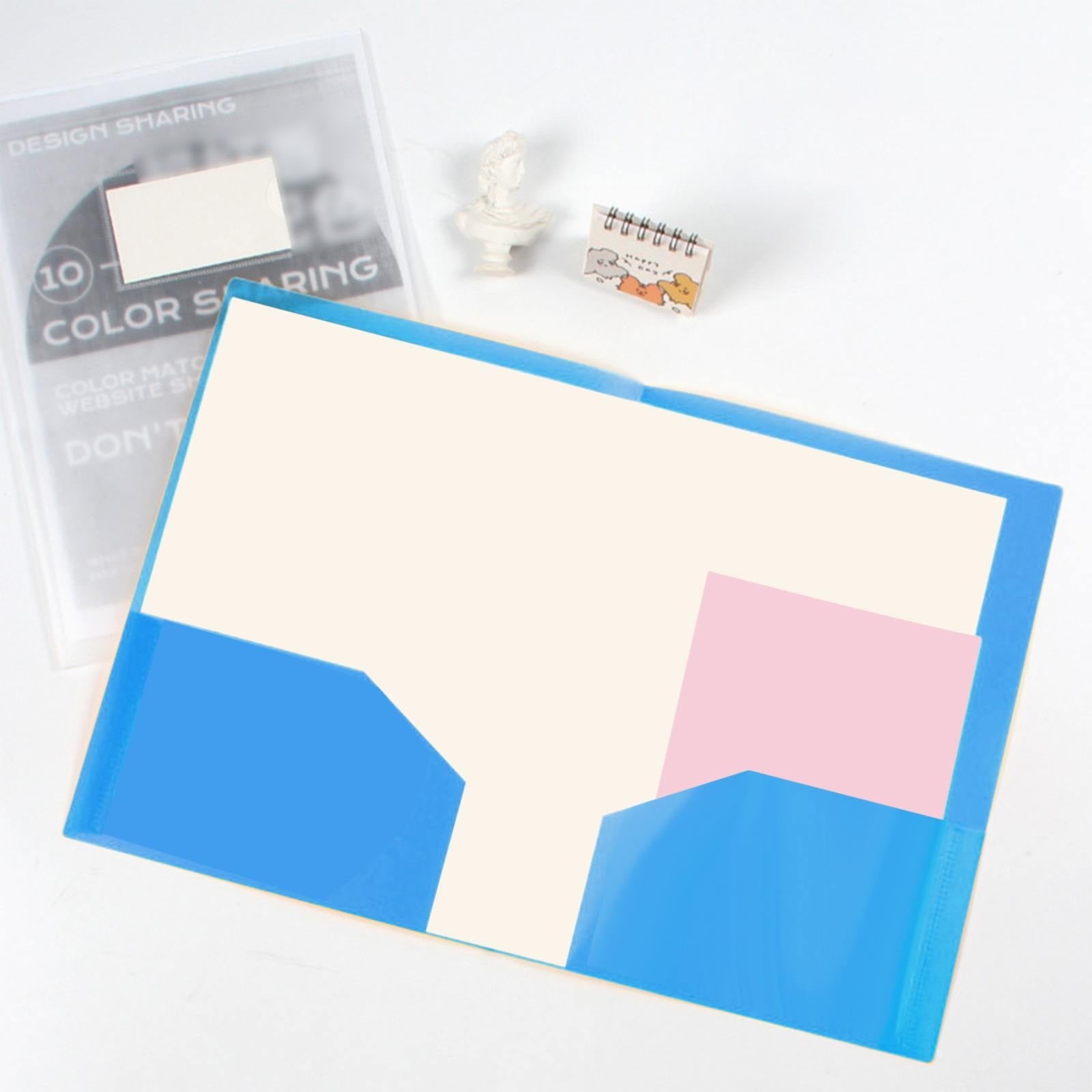 Colored Transparent Plastic Pocket Folders,Heavy Duty File Folders for A4 Letter Size Paper,Durable Folders with Pockets for Organizing Documents, Plastic Folders Letter Size Organizers(Sky Blue)