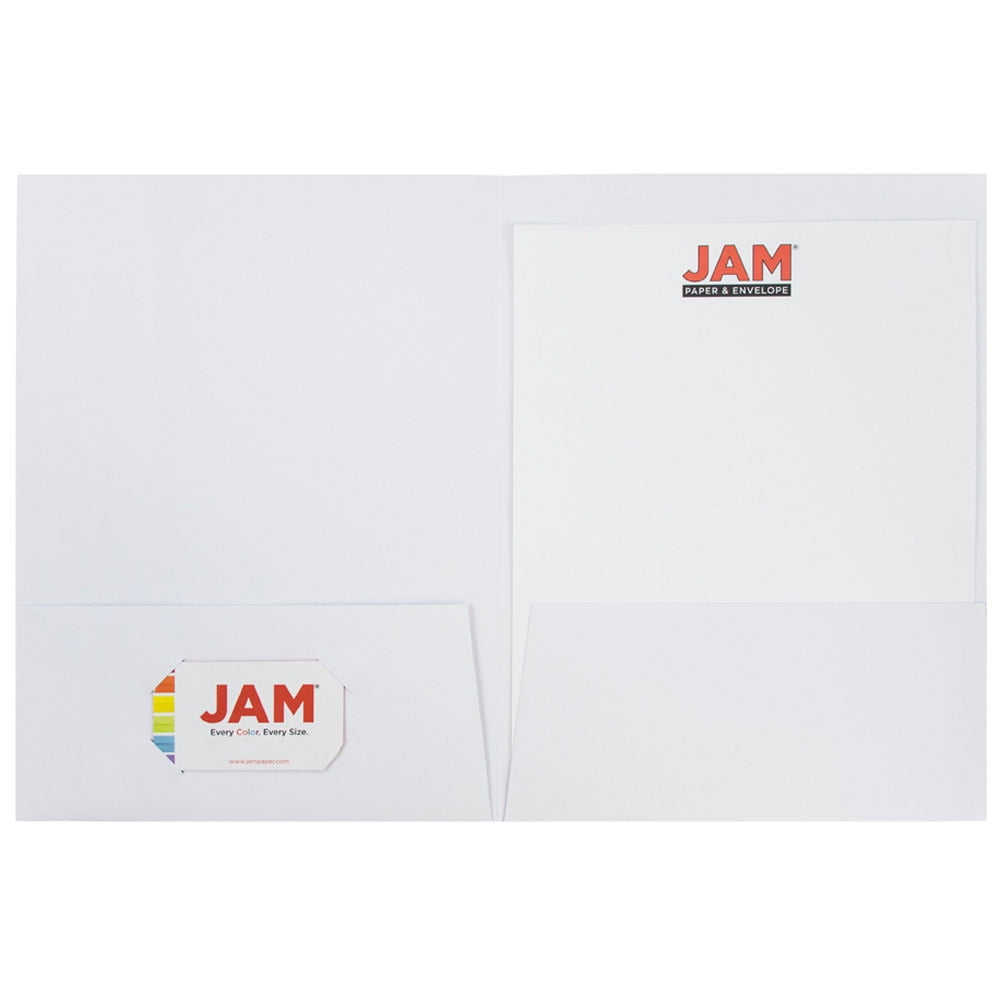 JAM Linen Two Pocket Folders, 6/Pack, Assorted Business Colors