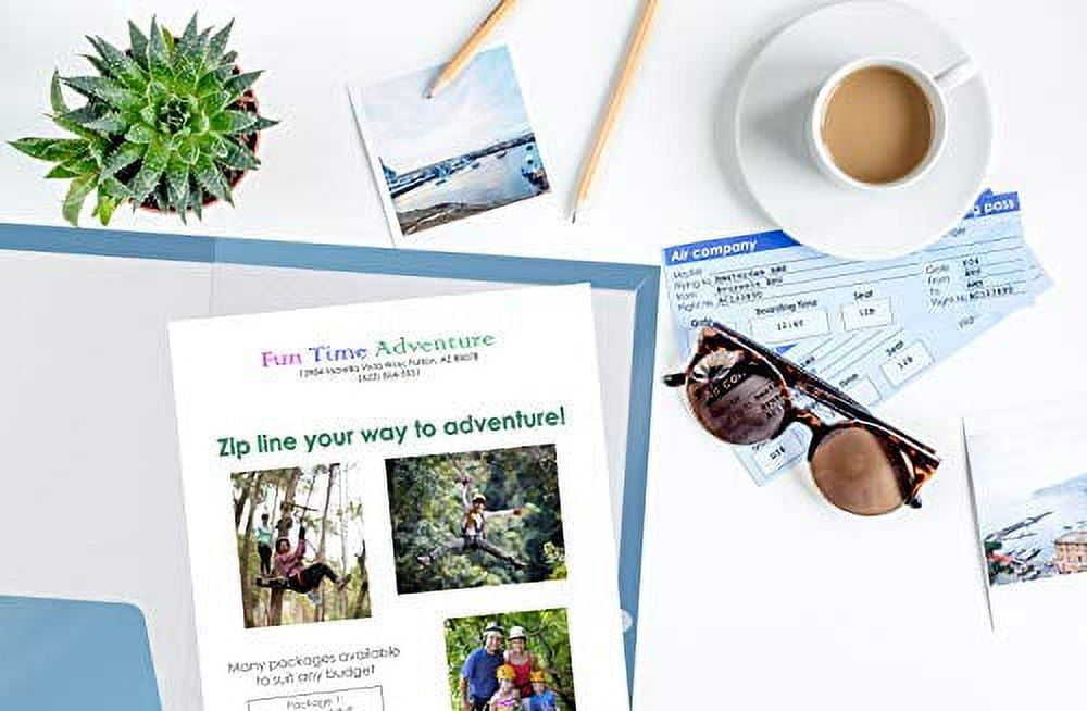 Better Office Products - Pocket folder - 2 compartments - for Letter A Size (8.5 in x 11 in) - capacity: 100 sheets - light blue (pack of 25)