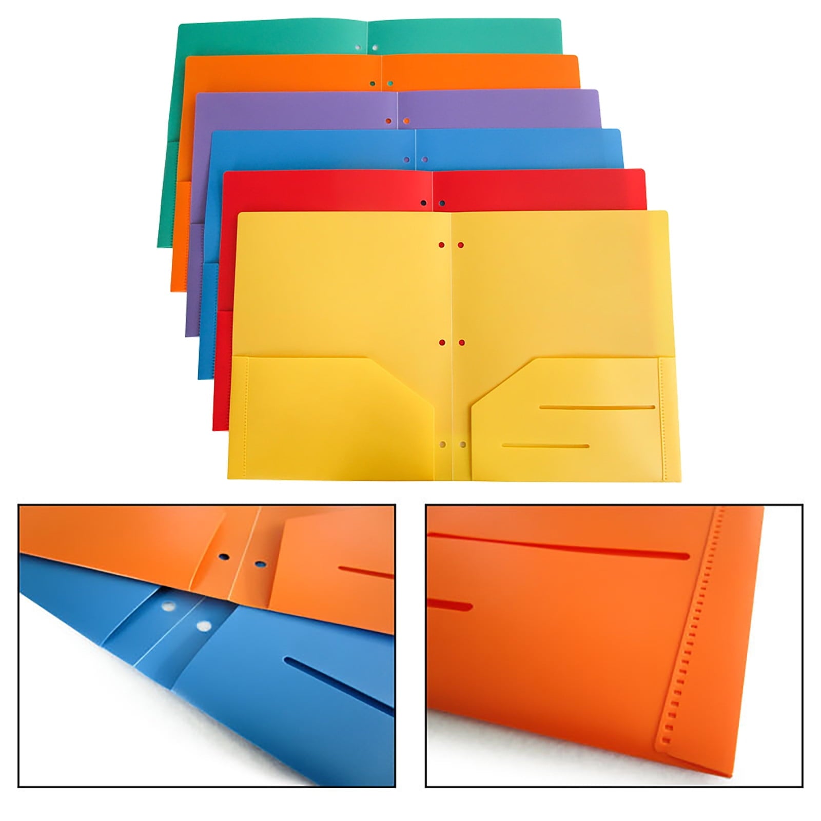 LKWLPD Plastic Folders with 2 Pockets, Camouflage, 3 Hole Punched, Assorted Colors, 10 Pack
