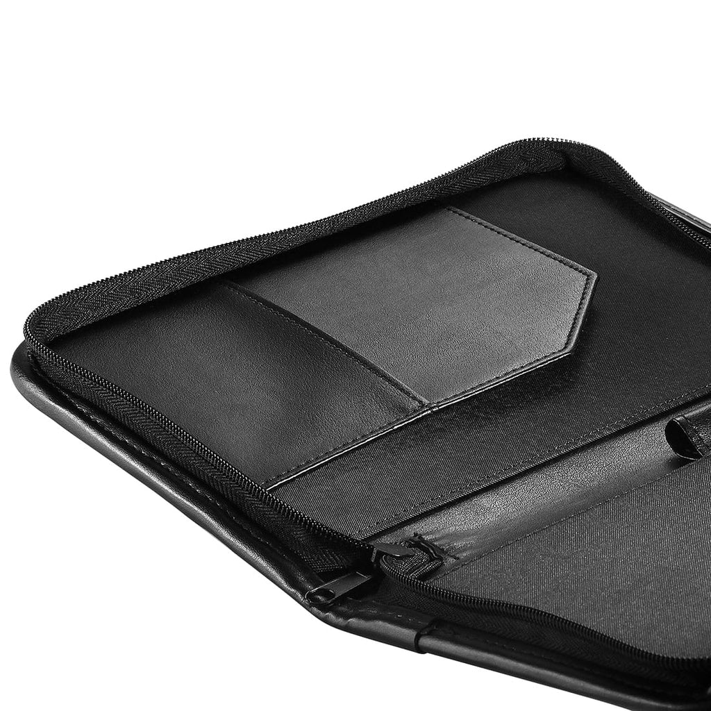 Bospa Padfolio Portfolio Folder/Multi Function Folder/Business Folder with Zippered Closure and Professional Leather 7 inch x 9.5 inch