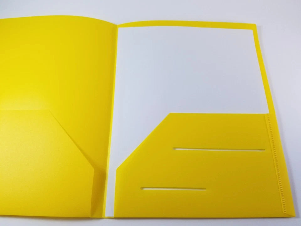 Heavy Duty Plastic Folders With 2 Pockets Letter Size, Pack Of 6, Primary Colors