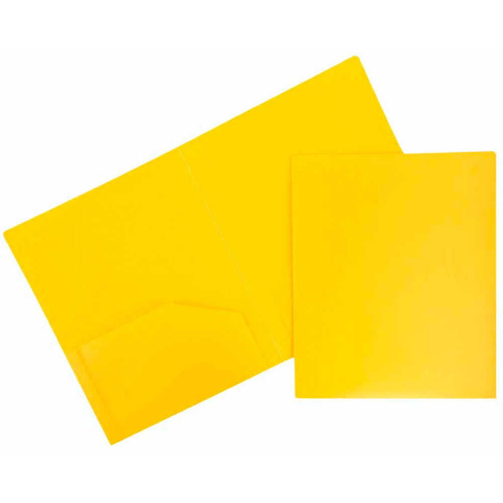 JAM Paper Heavy Duty Plastic Folders, 9.5 x 12, Assorted Primary Colors, 6 pack